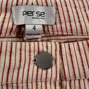 Per Se Pinkish Red and White Striped Size 4 Pants